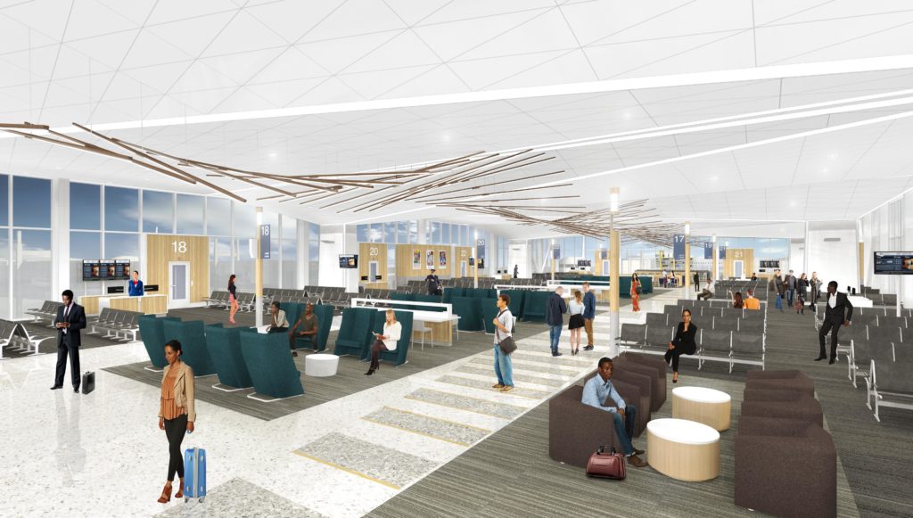 B concourse modernization gates rendering