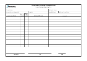 Project Reporting Form