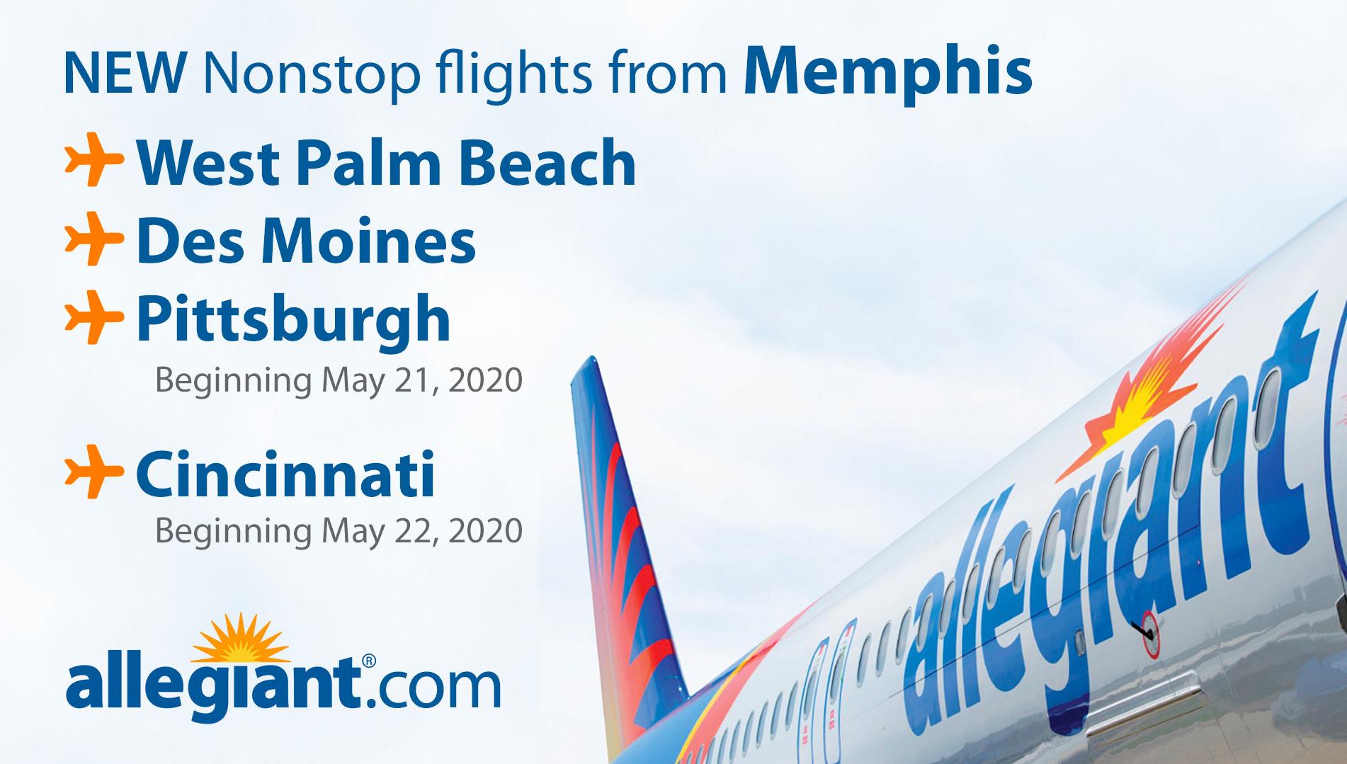 Allegiant to add four new nonstop flights at Memphis International