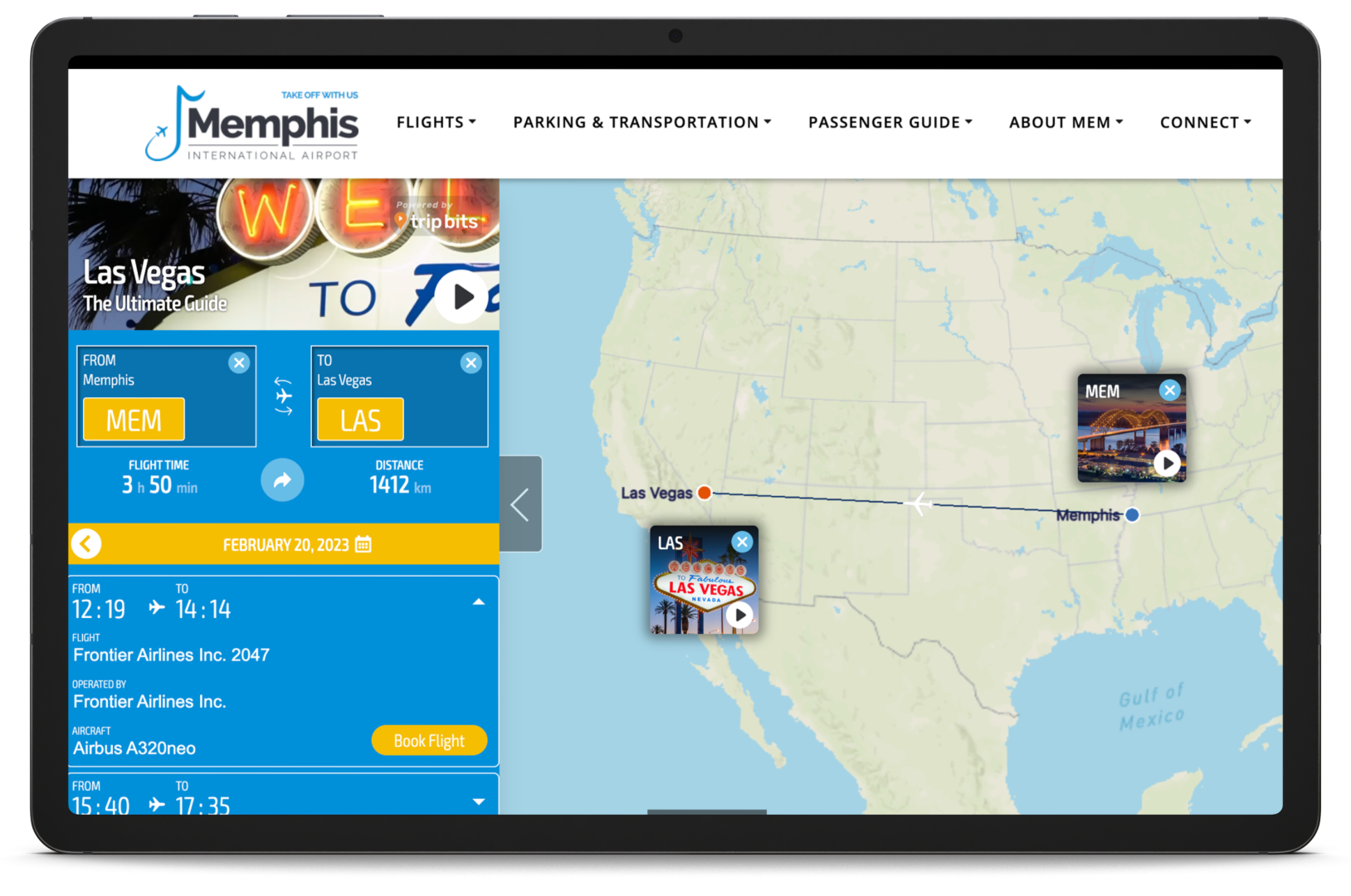 Memphis International Airport Launches Interactive Nonstop Destination   Wwf1 Vegas Flight 1628x1080 