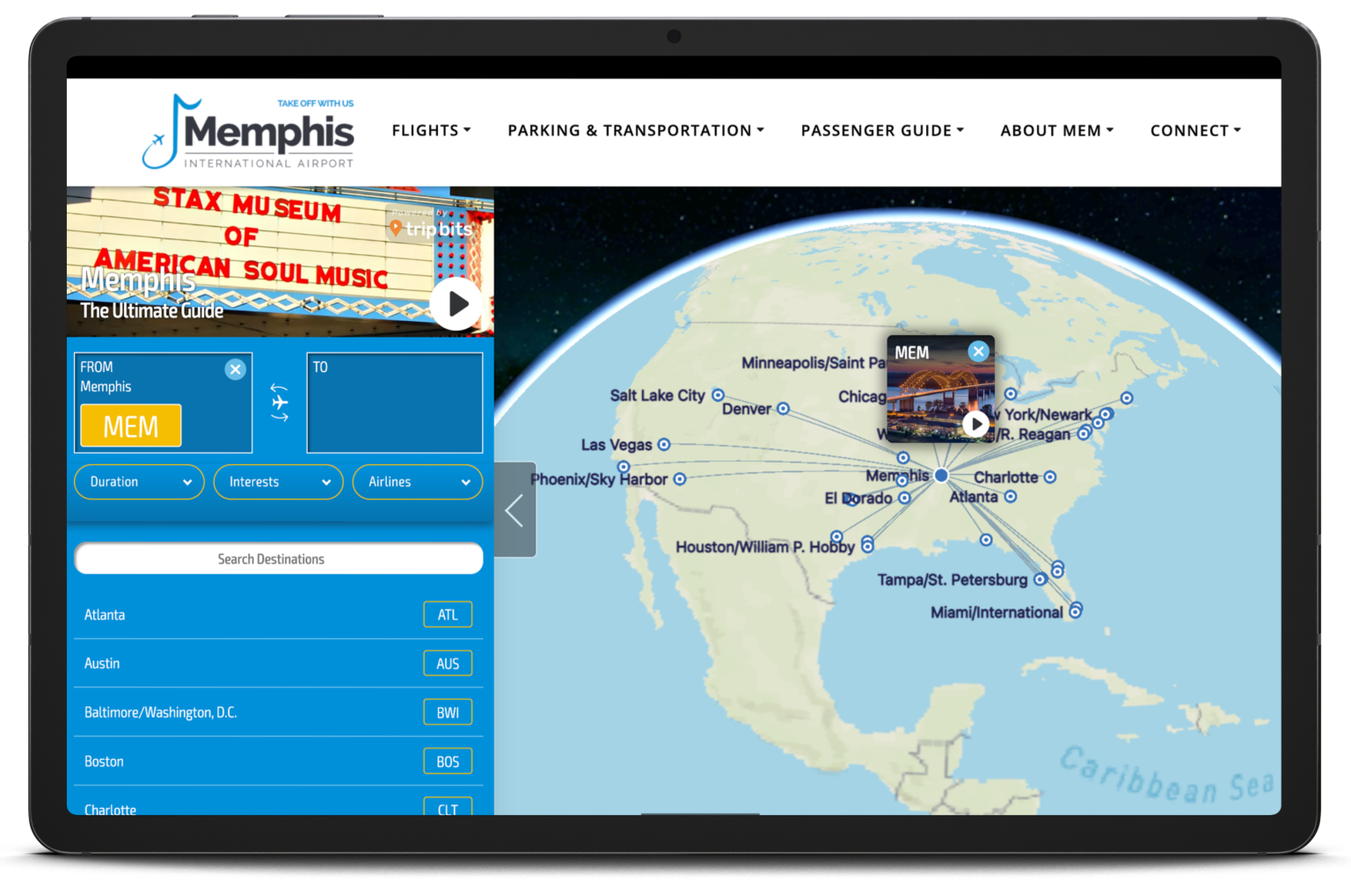 Memphis International Airport launches interactive nonstop destination