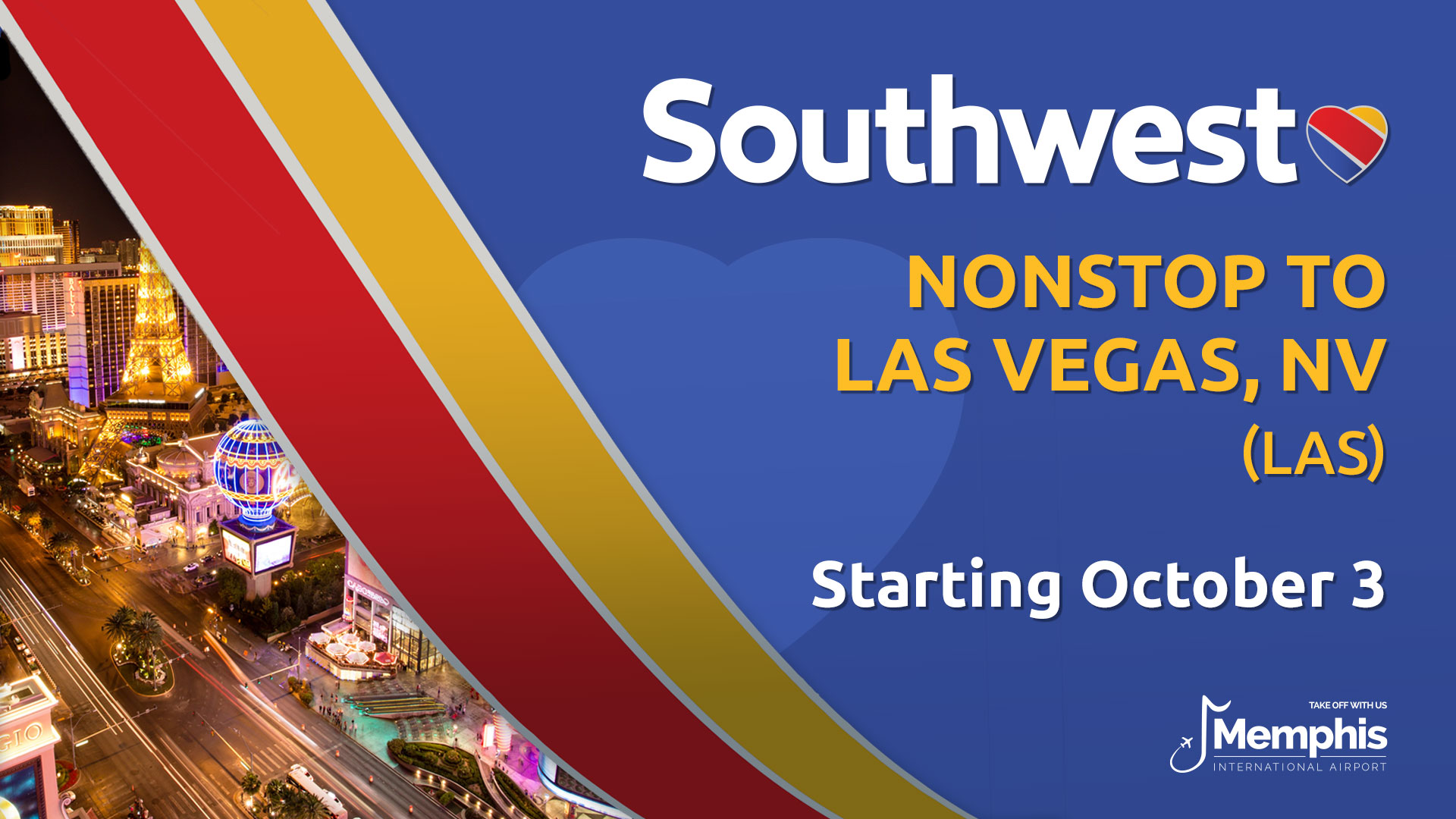 Southwest Airlines to launch nonstop service between Memphis and Las Vegas  starting October 3 - Memphis International Airport - MEM