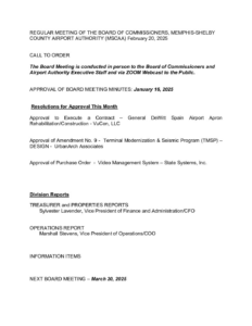 February 2025 Board Meeting Agenda