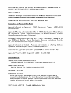 May 2025 Board Meeting Agenda