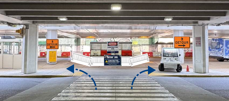 B Crosswalk closure